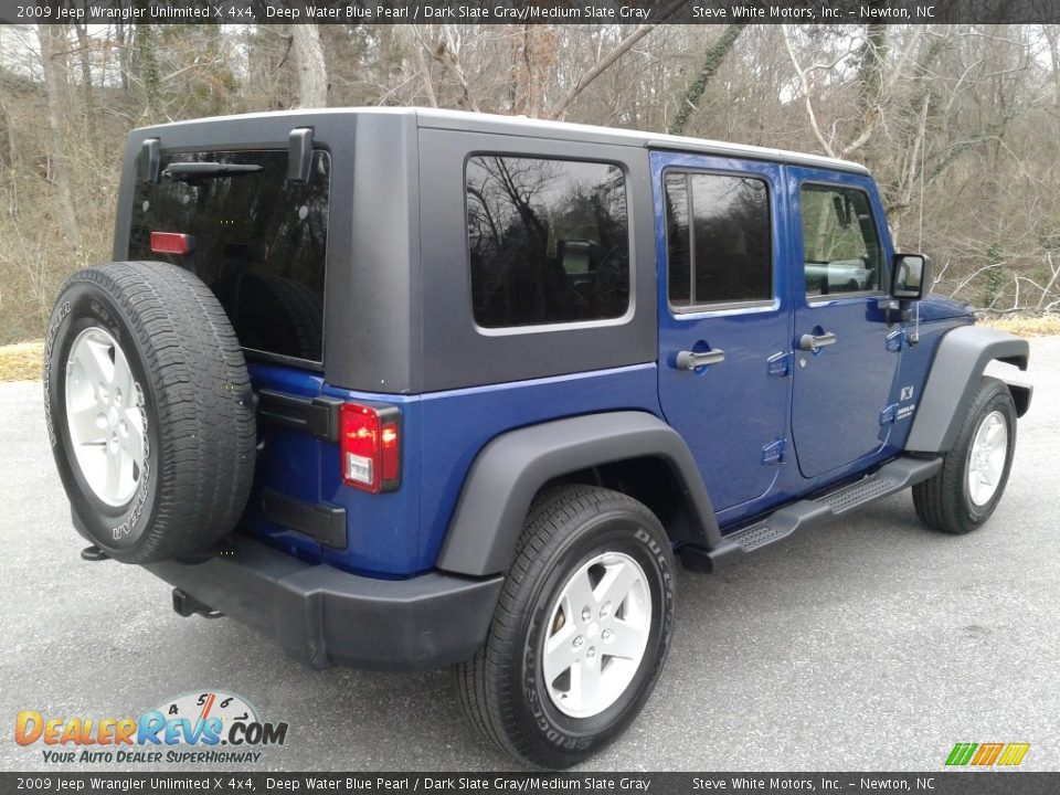 2009 Jeep Wrangler Unlimited X 4x4 Deep Water Blue Pearl / Dark Slate Gray/Medium Slate Gray Photo #6