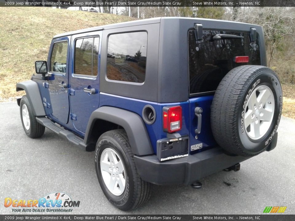 2009 Jeep Wrangler Unlimited X 4x4 Deep Water Blue Pearl / Dark Slate Gray/Medium Slate Gray Photo #8