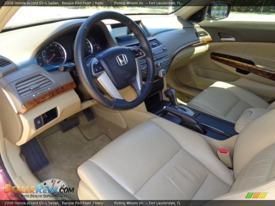 2008 Honda Accord EX-L Sedan Basque Red Pearl / Ivory Photo #16