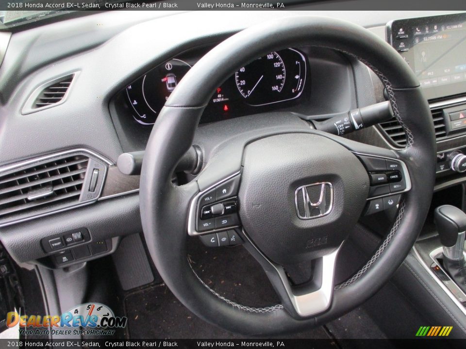 2018 Honda Accord EX-L Sedan Crystal Black Pearl / Black Photo #14