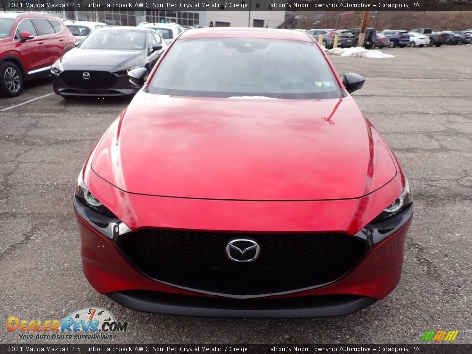 2021 Mazda Mazda3 2.5 Turbo Hatchback AWD Soul Red Crystal Metallic / Greige Photo #4