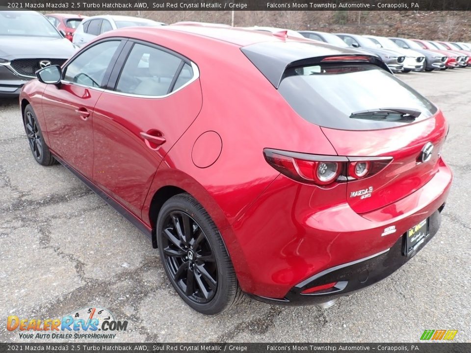 2021 Mazda Mazda3 2.5 Turbo Hatchback AWD Soul Red Crystal Metallic / Greige Photo #6