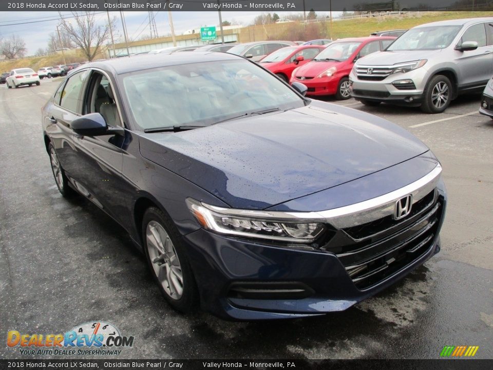 2018 Honda Accord LX Sedan Obsidian Blue Pearl / Gray Photo #7