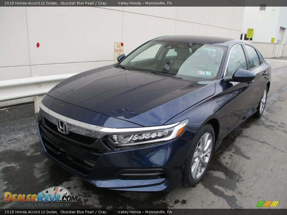 2018 Honda Accord LX Sedan Obsidian Blue Pearl / Gray Photo #9