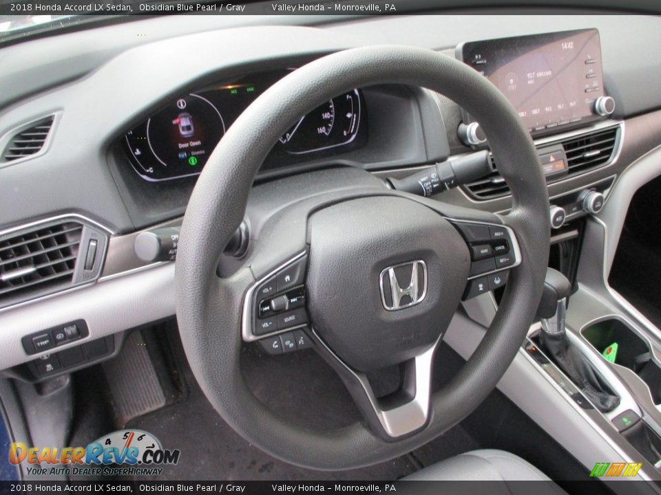 2018 Honda Accord LX Sedan Obsidian Blue Pearl / Gray Photo #12