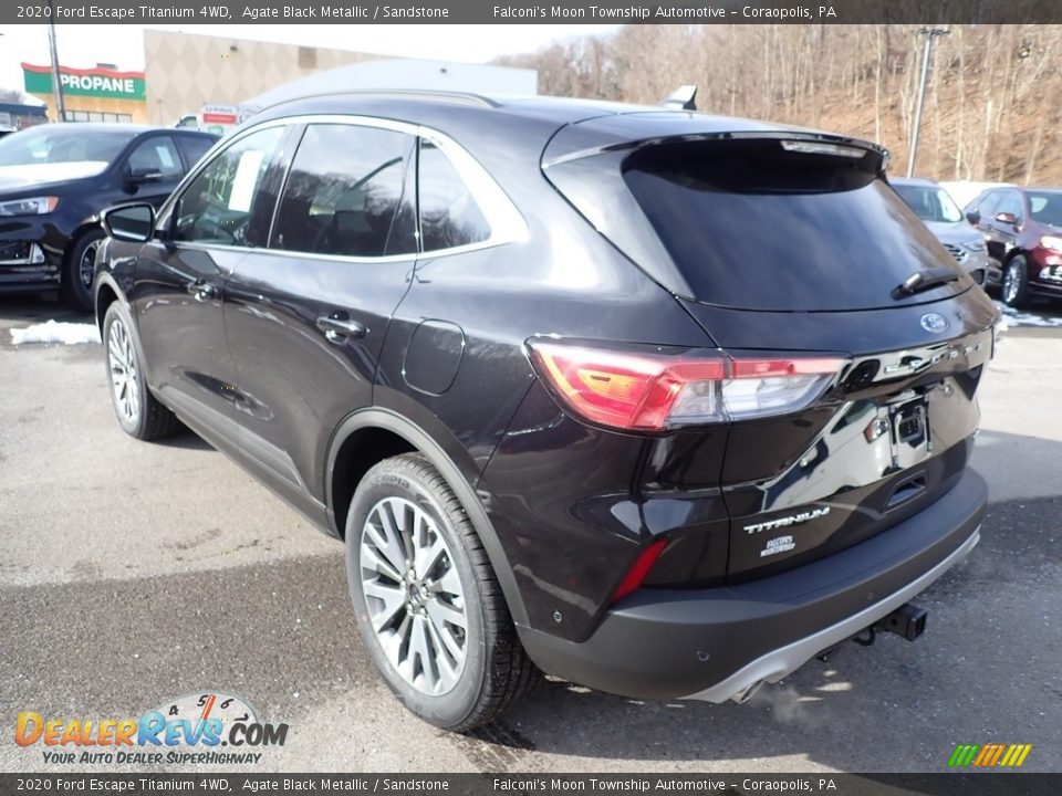 2020 Ford Escape Titanium 4WD Agate Black Metallic / Sandstone Photo #6