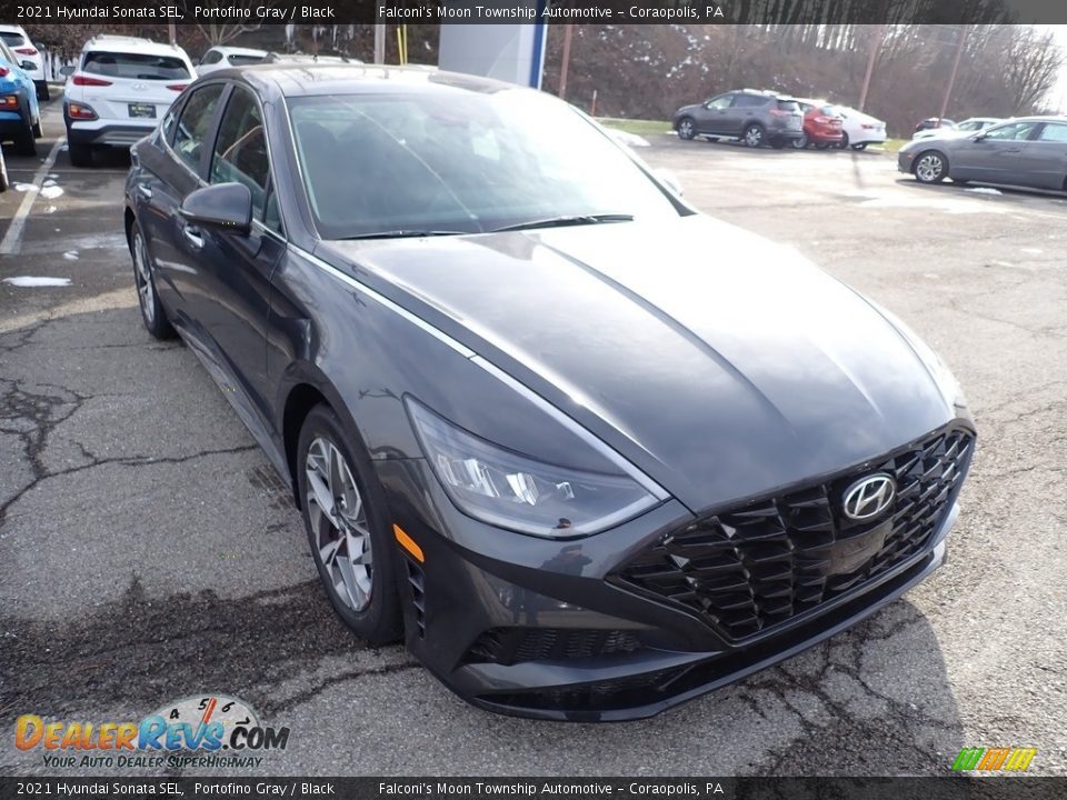 2021 Hyundai Sonata SEL Portofino Gray / Black Photo #3