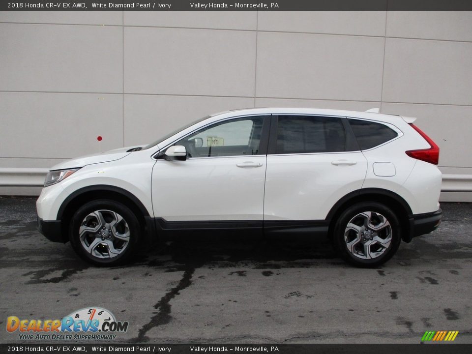 2018 Honda CR-V EX AWD White Diamond Pearl / Ivory Photo #2