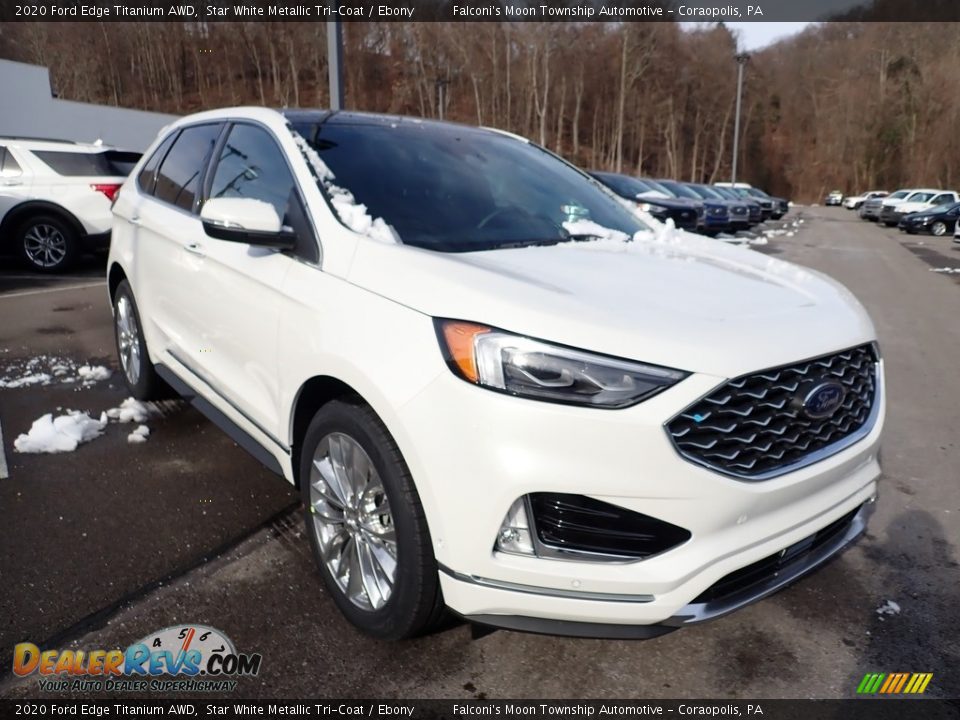 2020 Ford Edge Titanium AWD Star White Metallic Tri-Coat / Ebony Photo #3