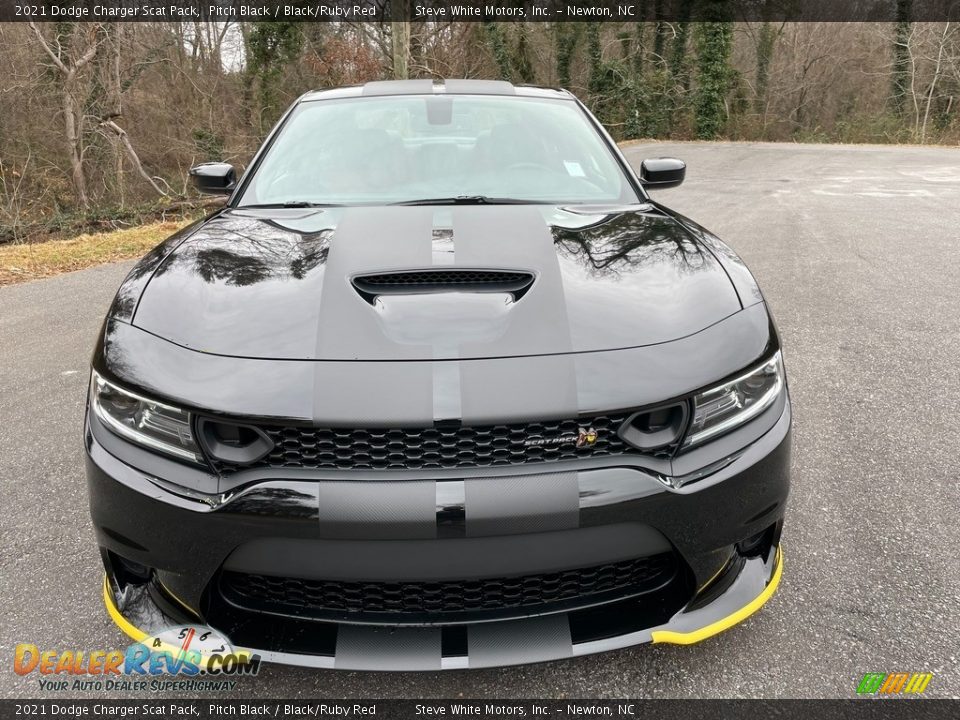 2021 Dodge Charger Scat Pack Pitch Black / Black/Ruby Red Photo #3