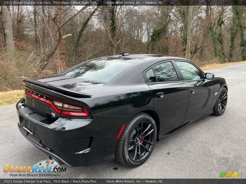 2021 Dodge Charger Scat Pack Pitch Black / Black/Ruby Red Photo #6