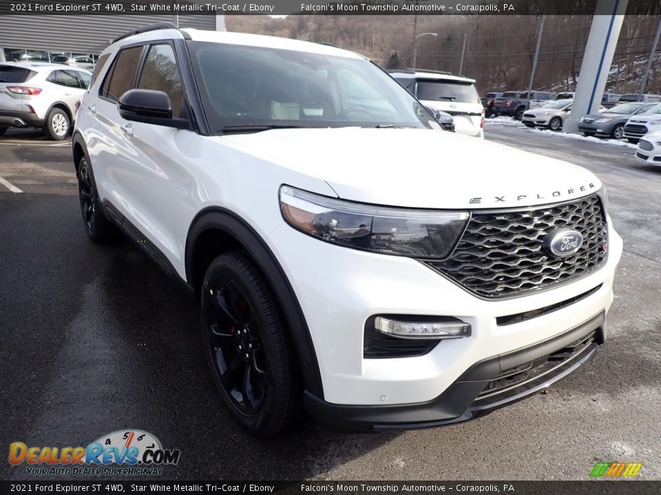 2021 Ford Explorer ST 4WD Star White Metallic Tri-Coat / Ebony Photo #3