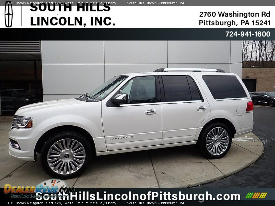 2016 Lincoln Navigator Select 4x4 White Platinum Metallic / Ebony Photo #1