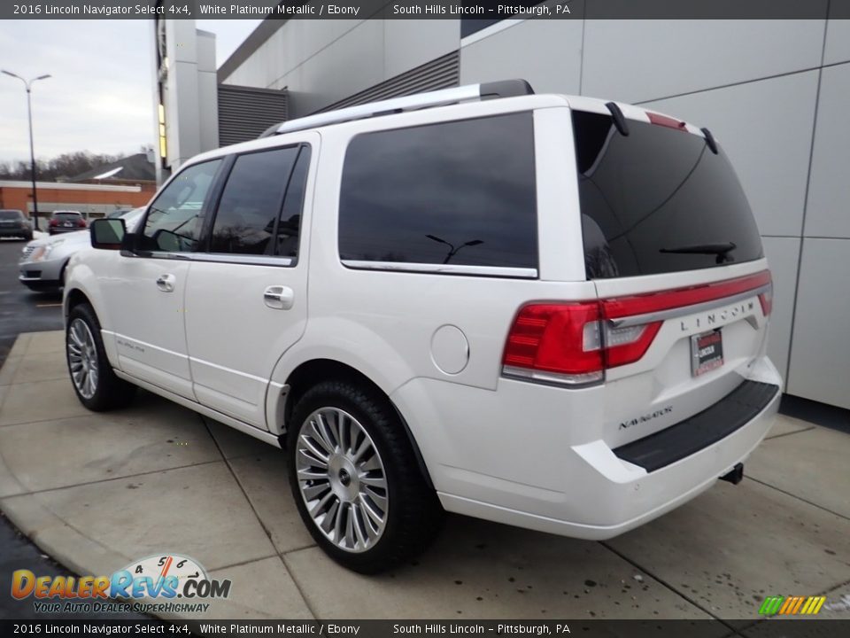 2016 Lincoln Navigator Select 4x4 White Platinum Metallic / Ebony Photo #3