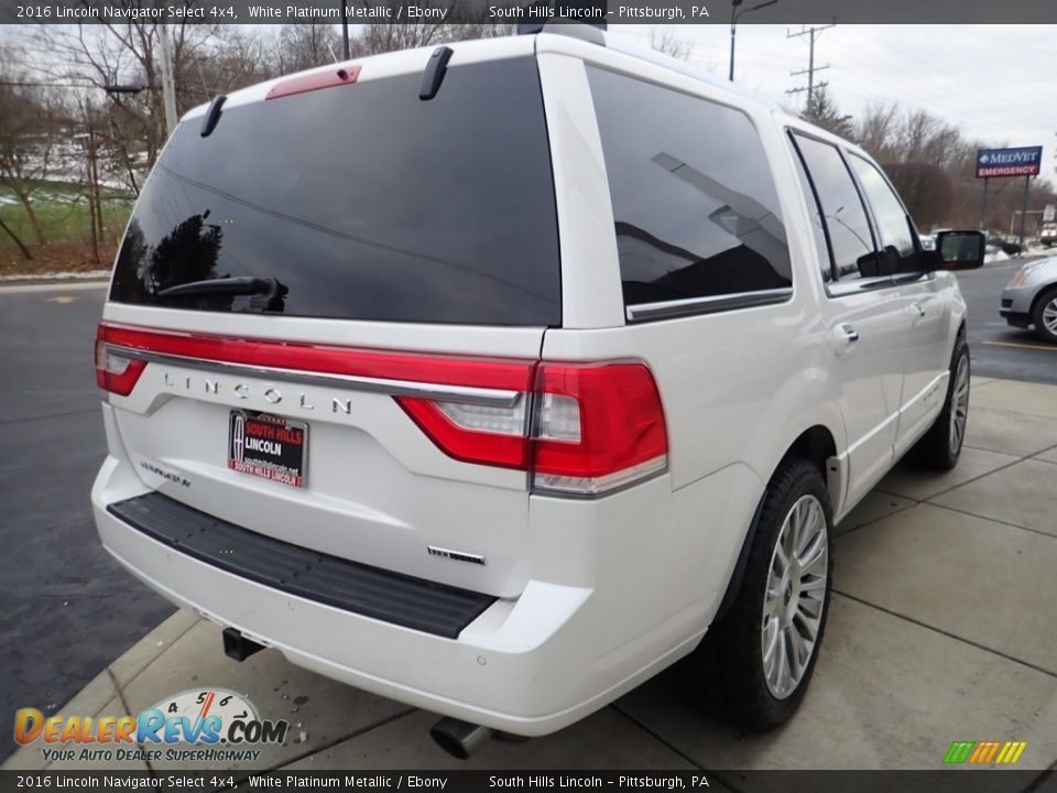 2016 Lincoln Navigator Select 4x4 White Platinum Metallic / Ebony Photo #6