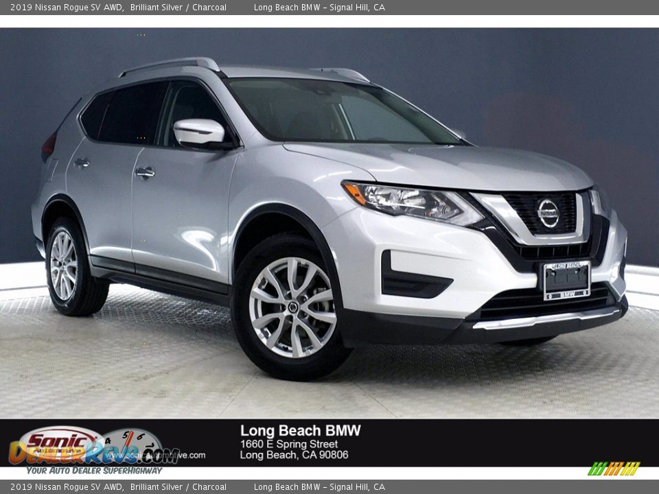 2019 Nissan Rogue SV AWD Brilliant Silver / Charcoal Photo #1