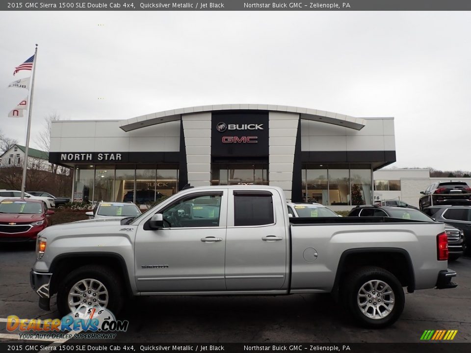 2015 GMC Sierra 1500 SLE Double Cab 4x4 Quicksilver Metallic / Jet Black Photo #1