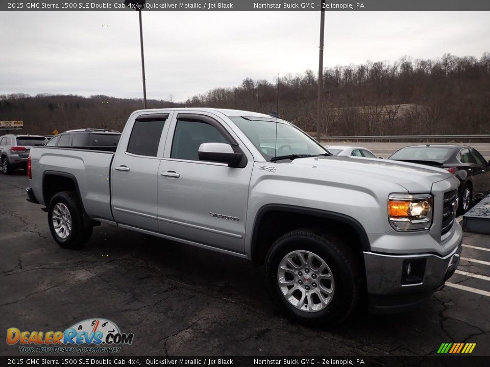 2015 GMC Sierra 1500 SLE Double Cab 4x4 Quicksilver Metallic / Jet Black Photo #4