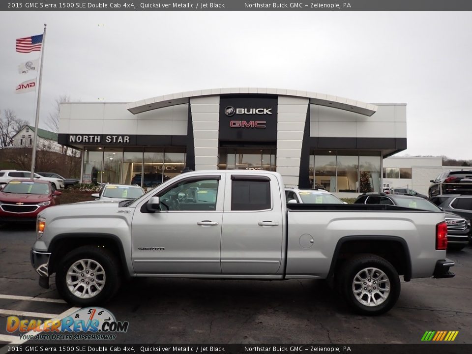 2015 GMC Sierra 1500 SLE Double Cab 4x4 Quicksilver Metallic / Jet Black Photo #13