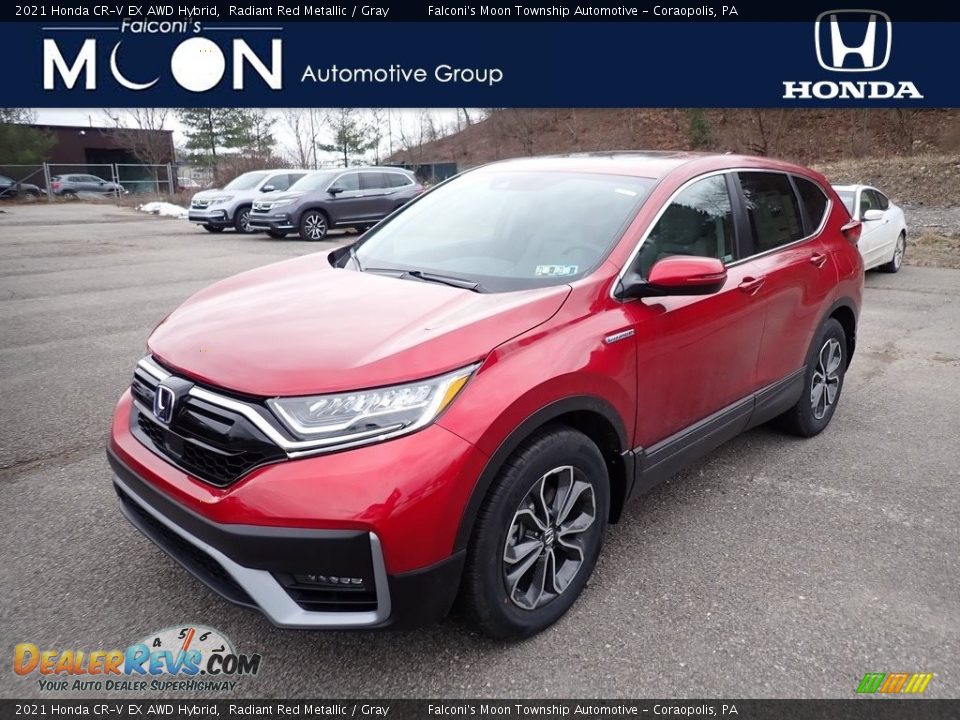 2021 Honda CR-V EX AWD Hybrid Radiant Red Metallic / Gray Photo #1