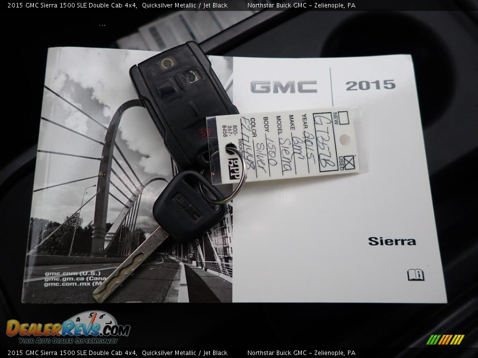 2015 GMC Sierra 1500 SLE Double Cab 4x4 Quicksilver Metallic / Jet Black Photo #29