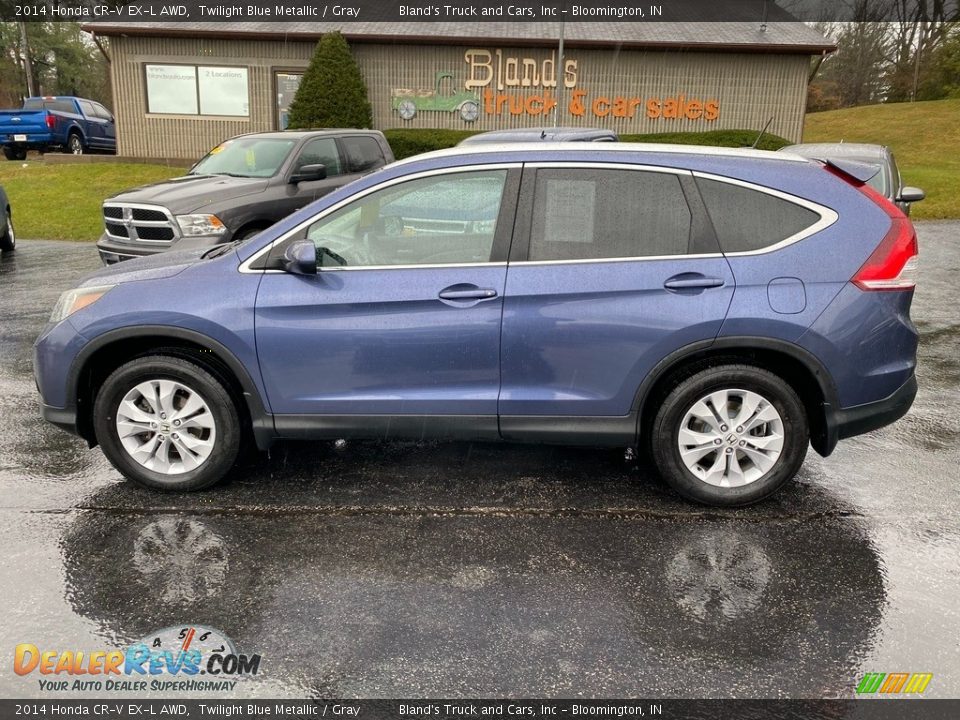 2014 Honda CR-V EX-L AWD Twilight Blue Metallic / Gray Photo #1