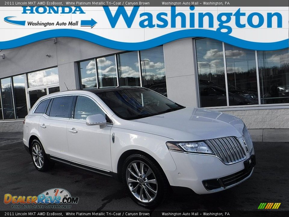 2011 Lincoln MKT AWD EcoBoost White Platinum Metallic Tri-Coat / Canyon Brown Photo #1