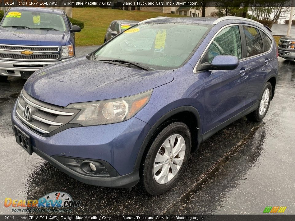 2014 Honda CR-V EX-L AWD Twilight Blue Metallic / Gray Photo #2