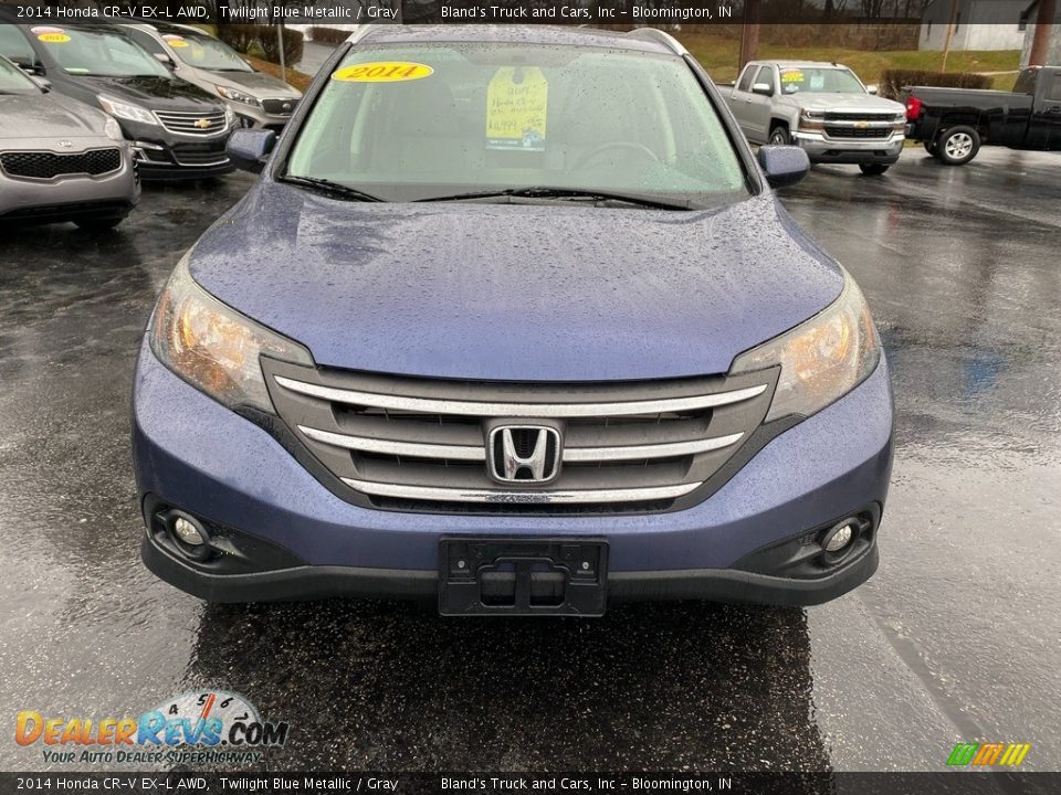 2014 Honda CR-V EX-L AWD Twilight Blue Metallic / Gray Photo #3