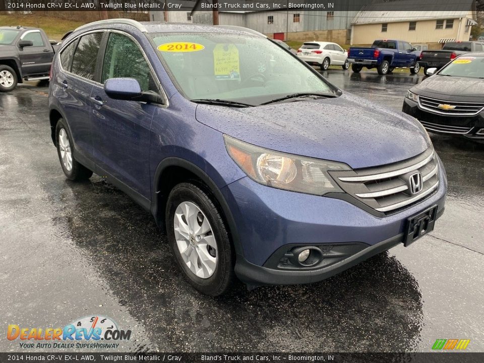 2014 Honda CR-V EX-L AWD Twilight Blue Metallic / Gray Photo #4