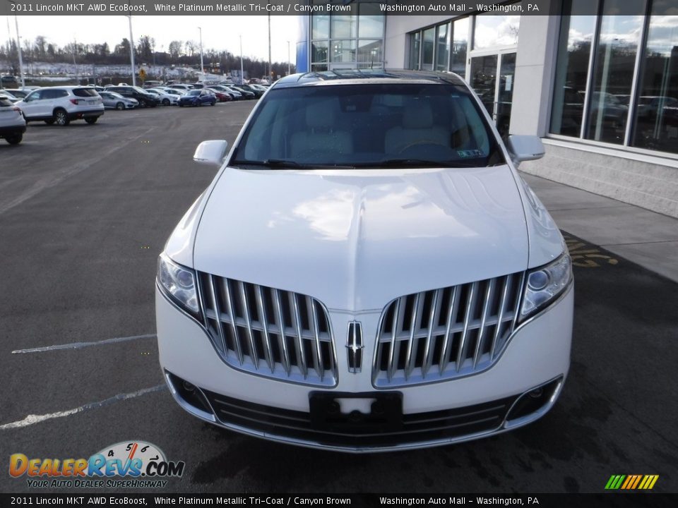 2011 Lincoln MKT AWD EcoBoost White Platinum Metallic Tri-Coat / Canyon Brown Photo #5