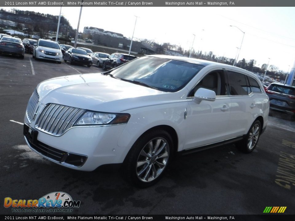 2011 Lincoln MKT AWD EcoBoost White Platinum Metallic Tri-Coat / Canyon Brown Photo #6