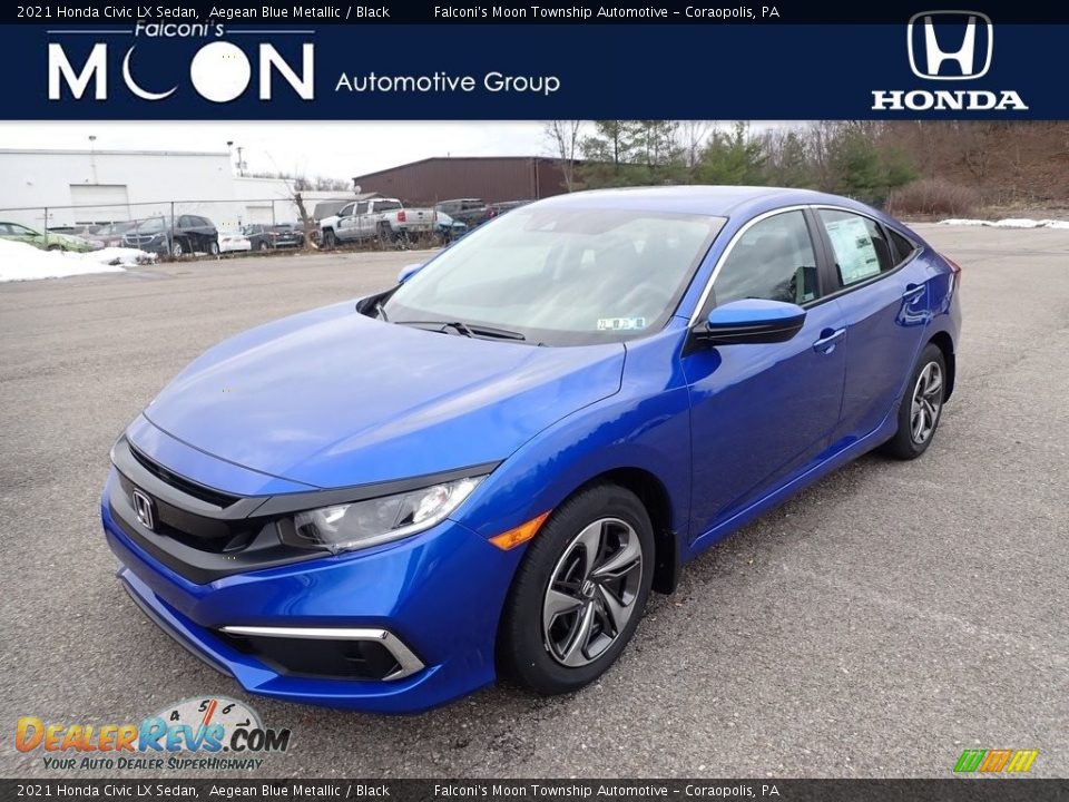 2021 Honda Civic LX Sedan Aegean Blue Metallic / Black Photo #1