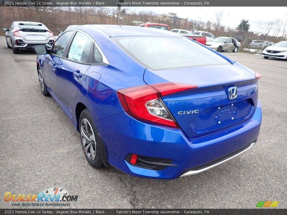 2021 Honda Civic LX Sedan Aegean Blue Metallic / Black Photo #3