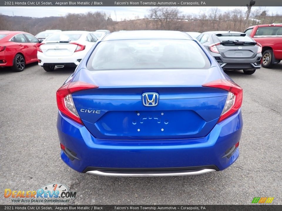 2021 Honda Civic LX Sedan Aegean Blue Metallic / Black Photo #4