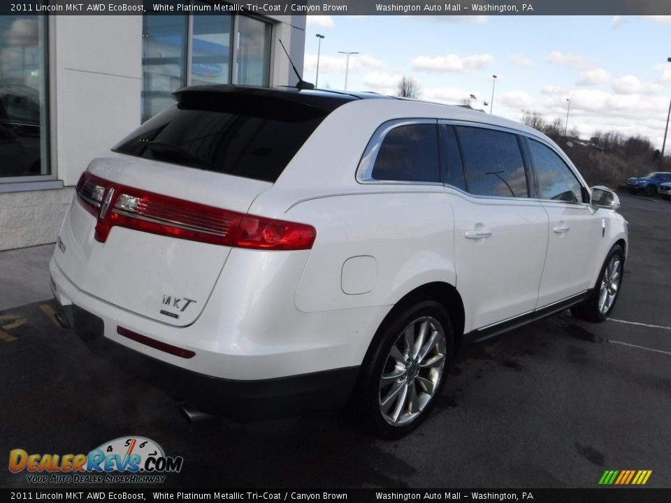 2011 Lincoln MKT AWD EcoBoost White Platinum Metallic Tri-Coat / Canyon Brown Photo #10