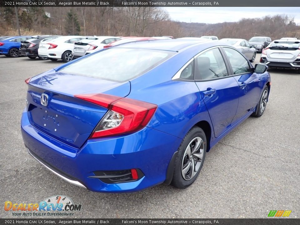 2021 Honda Civic LX Sedan Aegean Blue Metallic / Black Photo #5