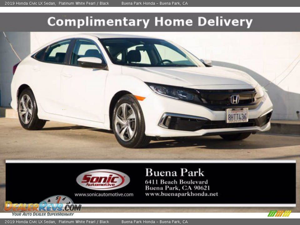 2019 Honda Civic LX Sedan Platinum White Pearl / Black Photo #1