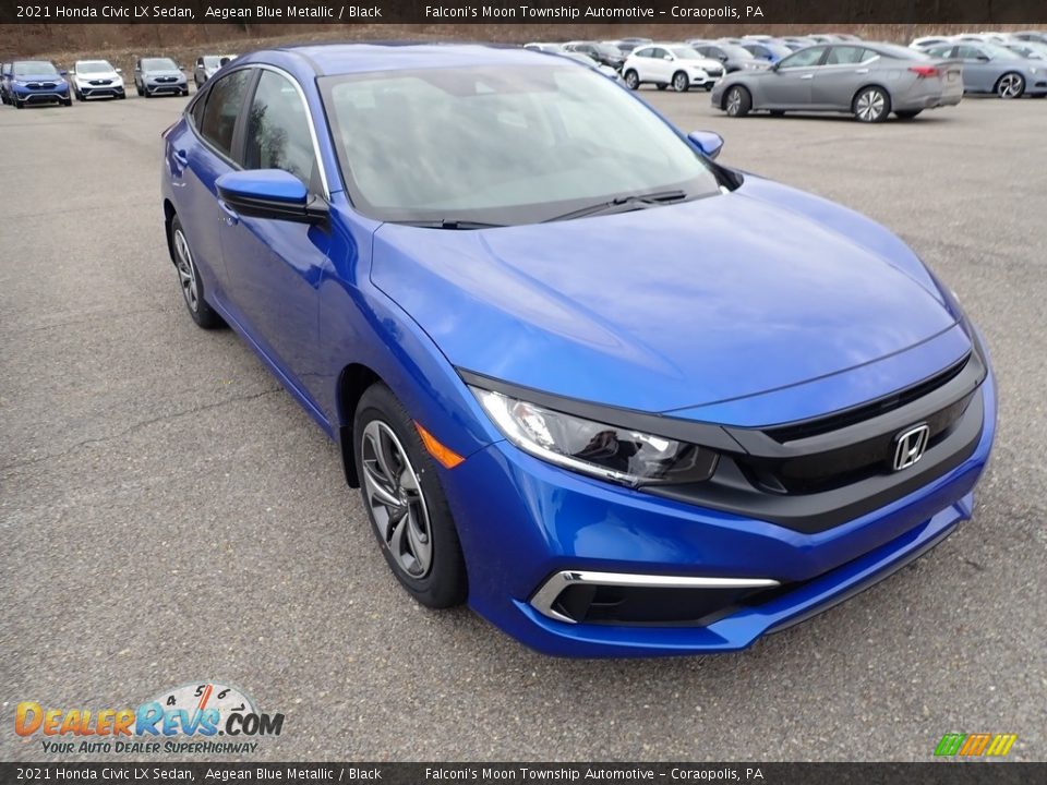 2021 Honda Civic LX Sedan Aegean Blue Metallic / Black Photo #7