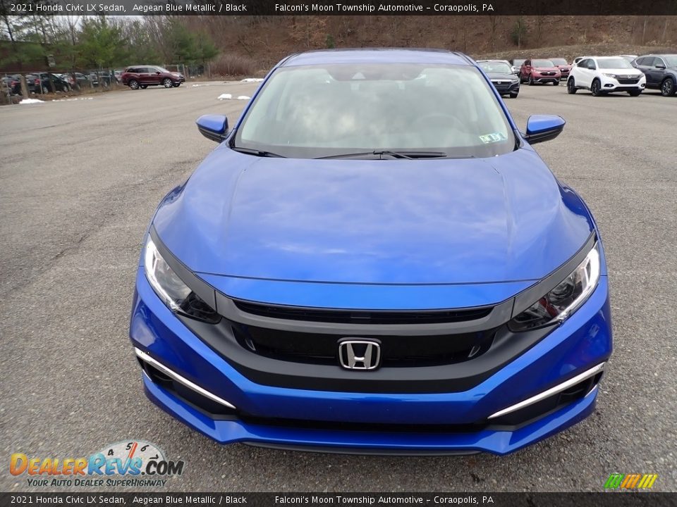 2021 Honda Civic LX Sedan Aegean Blue Metallic / Black Photo #8