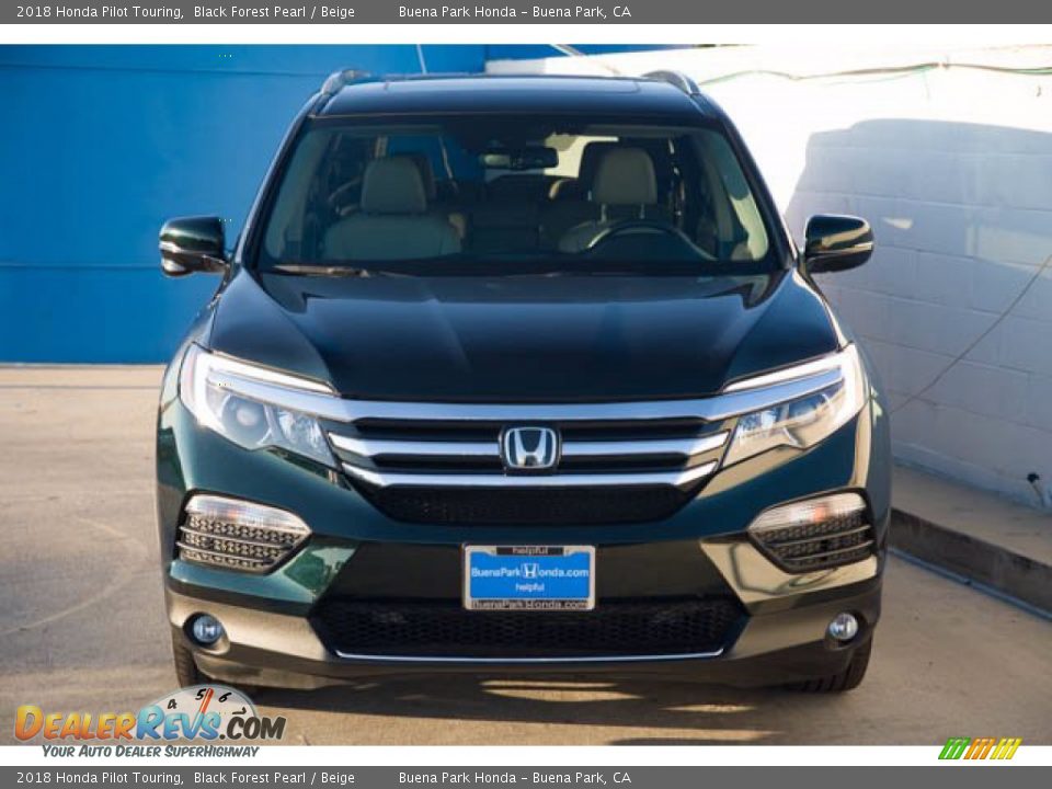 2018 Honda Pilot Touring Black Forest Pearl / Beige Photo #7