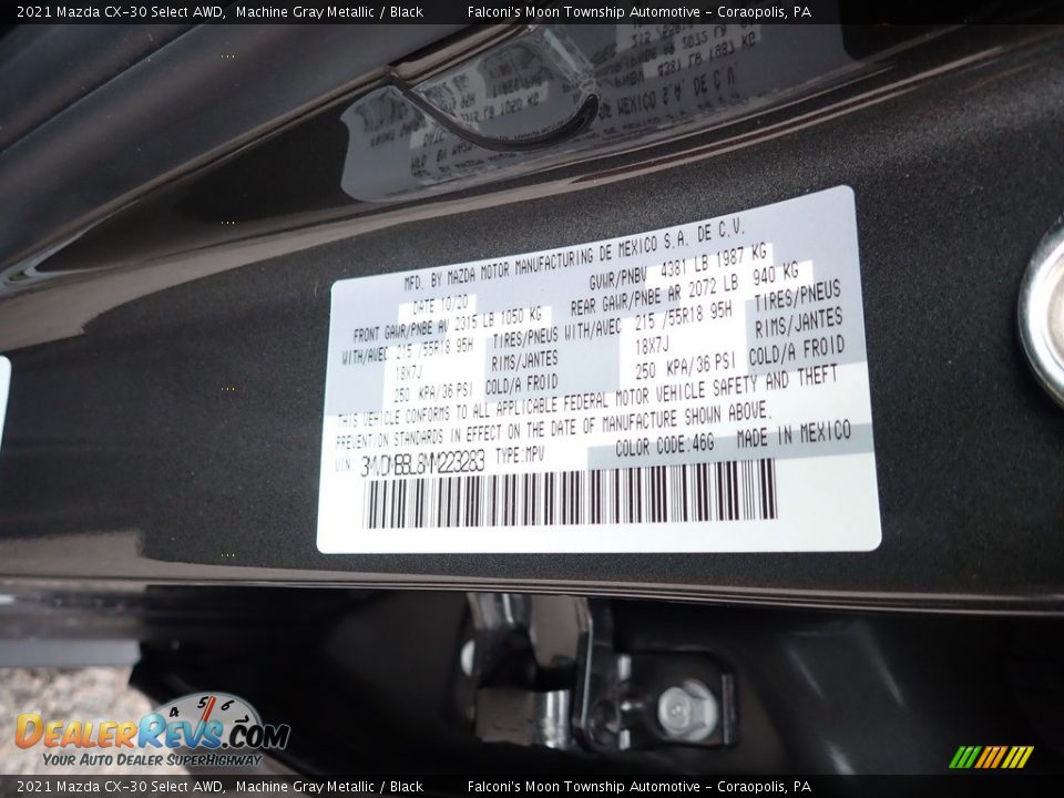 2021 Mazda CX-30 Select AWD Machine Gray Metallic / Black Photo #12