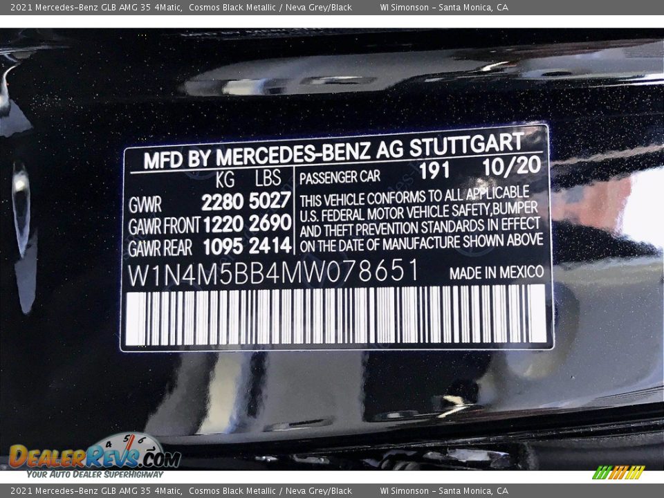 2021 Mercedes-Benz GLB AMG 35 4Matic Cosmos Black Metallic / Neva Grey/Black Photo #11