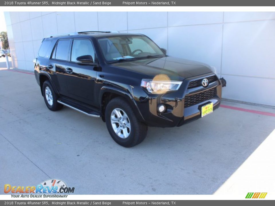 2018 Toyota 4Runner SR5 Midnight Black Metallic / Sand Beige Photo #2