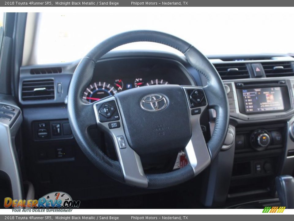 2018 Toyota 4Runner SR5 Midnight Black Metallic / Sand Beige Photo #22