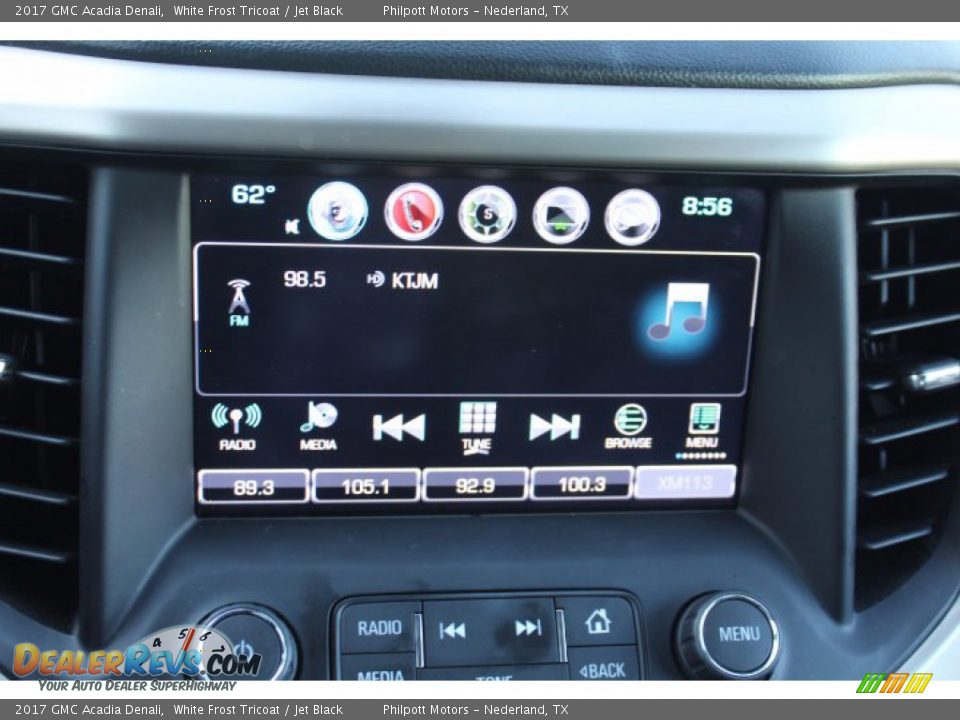 2017 GMC Acadia Denali White Frost Tricoat / Jet Black Photo #16