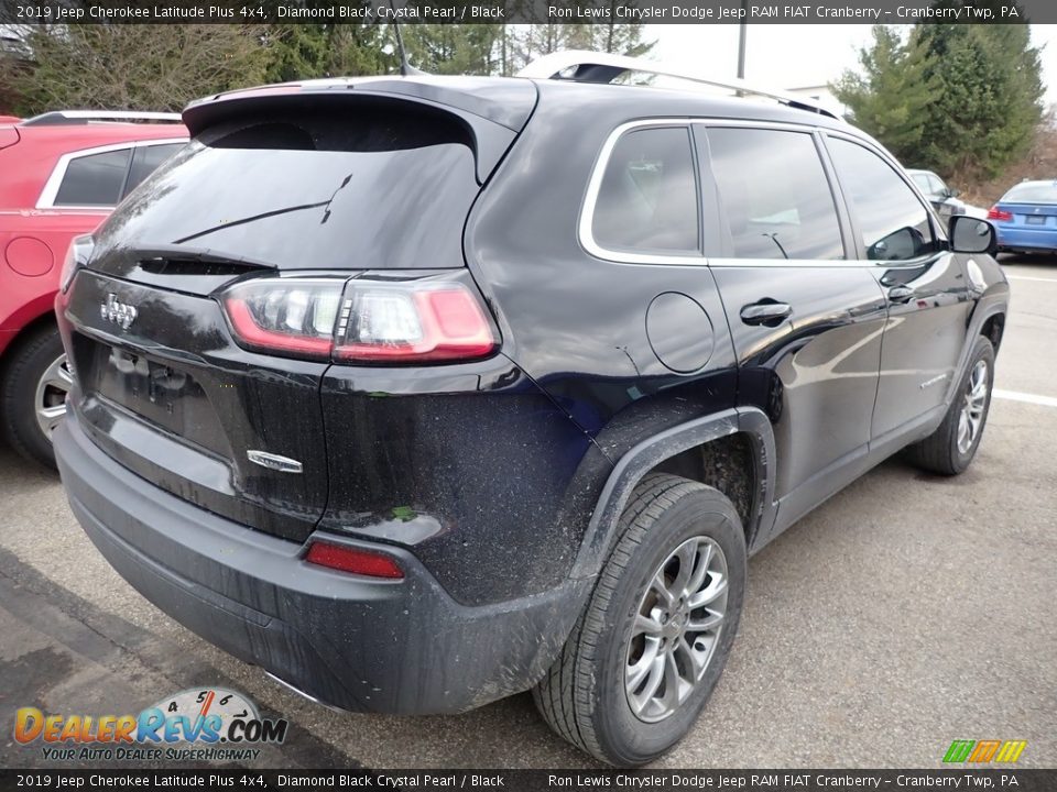 2019 Jeep Cherokee Latitude Plus 4x4 Diamond Black Crystal Pearl / Black Photo #3