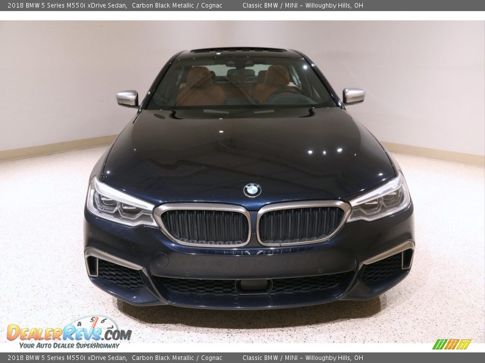 2018 BMW 5 Series M550i xDrive Sedan Carbon Black Metallic / Cognac Photo #2