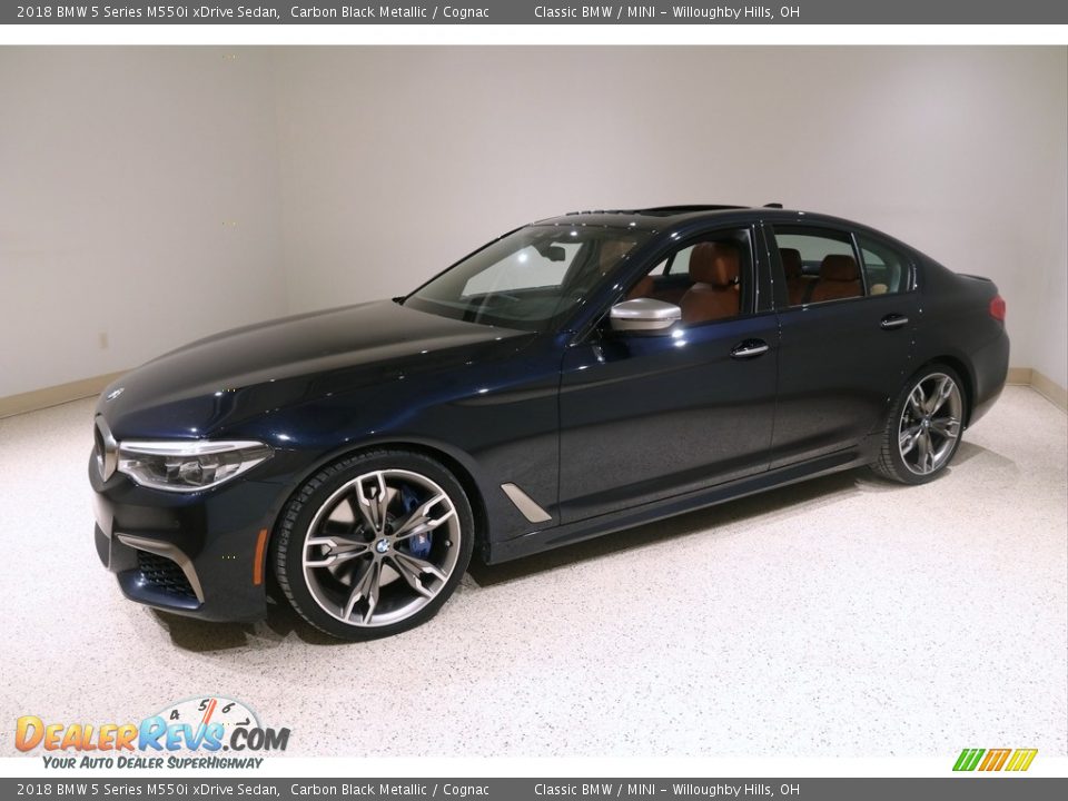 2018 BMW 5 Series M550i xDrive Sedan Carbon Black Metallic / Cognac Photo #3