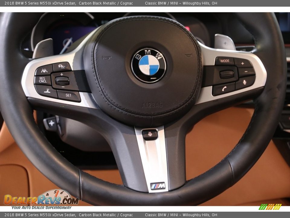 2018 BMW 5 Series M550i xDrive Sedan Carbon Black Metallic / Cognac Photo #6